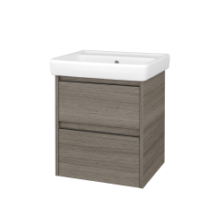 Dřevojas - Skříňka pod umyvadlo BONO SZZ2 55 (umyvadlo Q) - D03 Cafe / Úchytka T33 - černá mat / D03 Cafe (758158J)