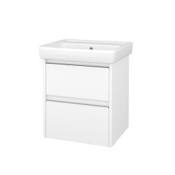 Dřevojas - Skříňka pod umyvadlo BONO SZZ2 55 (umyvadlo Q) - N01 Bílá lesk / Úchytka T34 - nerez / N01 Bílá lesk (757670K)