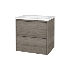 Dřevojas - Skříňka pod umyvadlo BONO SZZ2 60 (umyvadlo Euphoria) - D03 Cafe / Úchytka T33 - černá mat / D03 Cafe (748555J)