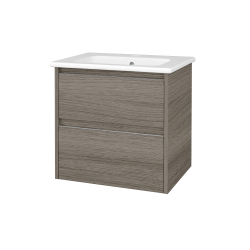 Dřevojas - Skříňka pod umyvadlo BONO SZZ2 60 (umyvadlo Euphoria) - D03 Cafe / Úchytka T34 - nerez / D03 Cafe (748555K)