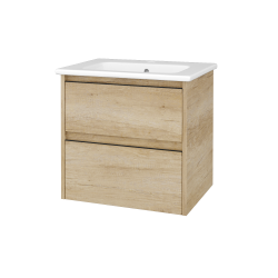 Dřevojas - Skříňka pod umyvadlo BONO SZZ2 60 (umyvadlo Euphoria) - D15 Nebraska / Úchytka T33 - černá mat / D15 Nebraska (748500J)