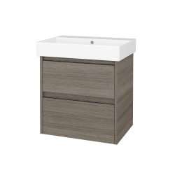 Dřevojas - Skříňka pod umyvadlo BONO SZZ2 60 (umyvadlo Glance) - D03 Cafe / Úchytka T33 - černá mat / D03 Cafe (761110J)