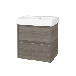 Dřevojas - Skříňka pod umyvadlo BONO SZZ2 60 (umyvadlo Glance) - D03 Cafe / Úchytka T34 - nerez / D03 Cafe (761110K)