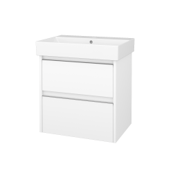 Dřevojas - Skříňka pod umyvadlo BONO SZZ2 60 (umyvadlo Glance) - N01 Bílá lesk / Úchytka T34 - nerez / N01 Bílá lesk (760632K)