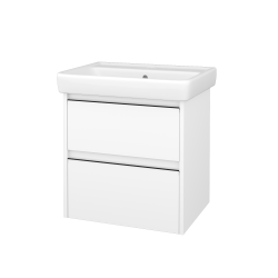 Dřevojas - Skříňka pod umyvadlo BONO SZZ2 60 (umyvadlo Q) - N01 Bílá lesk / Úchytka T33 - černá mat / N01 Bílá lesk (758417J)