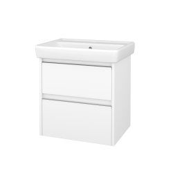 Dřevojas - Skříňka pod umyvadlo BONO SZZ2 60 (umyvadlo Q) - N01 Bílá lesk / Úchytka T34 - nerez / N01 Bílá lesk (758417K)
