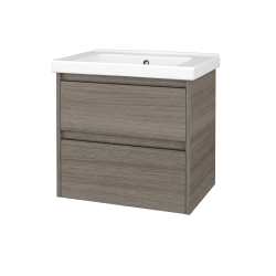 Dřevojas - Skříňka pod umyvadlo BONO SZZ2 65 (umyvadlo Harmonia) - D03 Cafe / Úchytka T33 - černá mat / D03 Cafe (755195J)