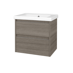 Dřevojas - Skříňka pod umyvadlo BONO SZZ2 65 (umyvadlo Harmonia) - D03 Cafe / Úchytka T34 - nerez / D03 Cafe (755195K)