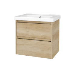 Dřevojas - Skříňka pod umyvadlo BONO SZZ2 65 (umyvadlo Harmonia) - D15 Nebraska / Úchytka T33 - černá mat / D15 Nebraska (755140J)