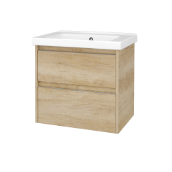 Dřevojas - Skříňka pod umyvadlo BONO SZZ2 65 (umyvadlo Harmonia) - D15 Nebraska / Úchytka T34 - nerez / D15 Nebraska (755140K)