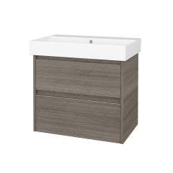 Dřevojas - Skříňka pod umyvadlo BONO SZZ2 70 (umyvadlo Glance) - D03 Cafe / Úchytka T34 - nerez / D03 Cafe (761851K)