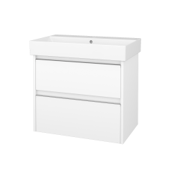 Dřevojas - Skříňka pod umyvadlo BONO SZZ2 70 (umyvadlo Glance) - N01 Bílá lesk / Úchytka T34 - nerez / N01 Bílá lesk (761370K)