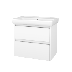 Dřevojas - Skříňka pod umyvadlo BONO SZZ2 70 (umyvadlo Q) - N01 Bílá lesk / Úchytka T34 - nerez / N01 Bílá lesk (759155K)