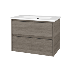 Dřevojas - Skříňka pod umyvadlo BONO SZZ2 80 (umyvadlo Euphoria) - D03 Cafe / Úchytka T33 - černá mat / D03 Cafe (749279J)