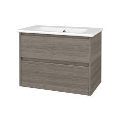 Dřevojas - Skříňka pod umyvadlo BONO SZZ2 80 (umyvadlo Euphoria) - D03 Cafe / Úchytka T34 - nerez / D03 Cafe (749279K)