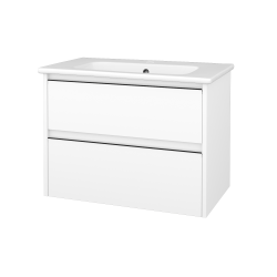 Dřevojas - Skříňka pod umyvadlo BONO SZZ2 80 (umyvadlo Euphoria) - N01 Bílá lesk / Úchytka T33 - černá mat / N01 Bílá lesk (748814J)