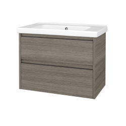 Dřevojas - Skříňka pod umyvadlo BONO SZZ2 80 (umyvadlo Harmonia) - D03 Cafe / Úchytka T33 - černá mat / D03 Cafe (755935J)