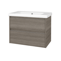 Dřevojas - Skříňka pod umyvadlo BONO SZZ2 80 (umyvadlo Harmonia) - D03 Cafe / Úchytka T34 - nerez / D03 Cafe (755935K)