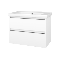 Dřevojas - Skříňka pod umyvadlo BONO SZZ2 80 (umyvadlo Harmonia) - N01 Bílá lesk / Úchytka T33 - černá mat / N01 Bílá lesk (755225J)