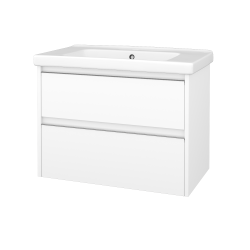 Dřevojas - Skříňka pod umyvadlo BONO SZZ2 80 (umyvadlo Harmonia) - N01 Bílá lesk / Úchytka T34 - nerez / N01 Bílá lesk (755225K)