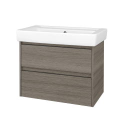 Dřevojas - Skříňka pod umyvadlo BONO SZZ2 80 (umyvadlo Q) - D03 Cafe / Úchytka T33 - černá mat / D03 Cafe (760373J)