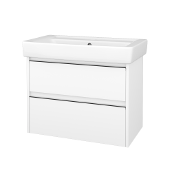 Dřevojas - Skříňka pod umyvadlo BONO SZZ2 80 (umyvadlo Q) - N01 Bílá lesk / Úchytka T33 - černá mat / N01 Bílá lesk (759896J)