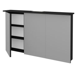 Dřevojas - Třídveřová galerka SANI GA3O 120 - L03 Antracit vysoký lesk (237127)