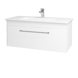Dřevojas - Umyvadlová skříňka ASTON SZZ 100 - N01 Bílá lesk / Úchytka T03 / L01 Bílá vysoký lesk (137557C)