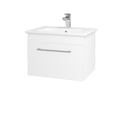 Dřevojas - Umyvadlová skříňka ASTON SZZ 60 - N01 Bílá lesk / Úchytka T03 / L01 Bílá vysoký lesk (137496C)