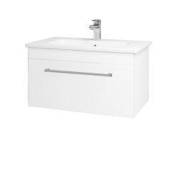 Dřevojas - Umyvadlová skříňka ASTON SZZ 80 - N01 Bílá lesk / Úchytka T03 / L01 Bílá vysoký lesk (137526C)