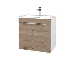 Dřevojas - Umyvadlová skříňka BENEFIT SZD2 60 (umyvadlo Altero) - N01 Bílá lesk / Úchytka T05 / D23 Herkules (533090F)