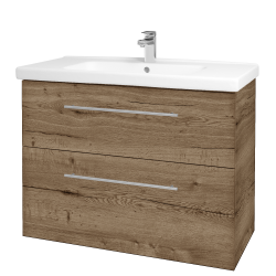 Dřevojas - Umyvadlová skříňka BIG INN SZZ2 100 - D21 Tobacco / Úchytka T02 / D21 Tobacco (277079B)