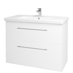 Dřevojas - Umyvadlová skříňka BIG INN SZZ2 100 - N01 Bílá lesk / Úchytka T02 / L01 Bílá vysoký lesk (133191B)