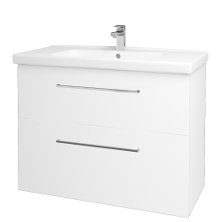 Dřevojas - Umyvadlová skříňka BIG INN SZZ2 100 - N01 Bílá lesk / Úchytka T04 / L01 Bílá vysoký lesk (133191E)