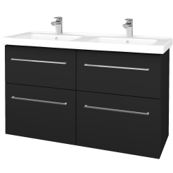 Dřevojas - Umyvadlová skříňka BIG INN SZZ4 125 - L03 Antracit vysoký lesk / Úchytka T04 / L03 Antracit vysoký lesk (122720E)