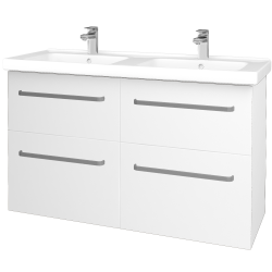 Dřevojas - Umyvadlová skříňka BIG INN SZZ4 125 - N01 Bílá lesk / Úchytka T01 / L01 Bílá vysoký lesk (27257A)