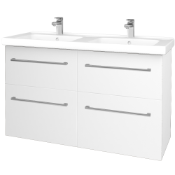 Dřevojas - Umyvadlová skříňka BIG INN SZZ4 125 - N01 Bílá lesk / Úchytka T03 / L01 Bílá vysoký lesk (27257C)