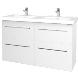 Dřevojas - Umyvadlová skříňka BIG INN SZZ4 125 - N01 Bílá lesk / Úchytka T04 / L01 Bílá vysoký lesk (27257E)