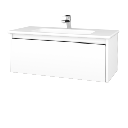 Dřevojas - Umyvadlová skříňka BONO SZZ 100 (umyvadlo Euphoria) - N01 Bílá lesk / Úchytka T33 - černá mat / N01 Bílá lesk (203764J)