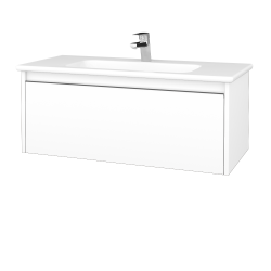 Dřevojas - Umyvadlová skříňka BONO SZZ 100 (umyvadlo Euphoria) - N01 Bílá lesk / Úchytka T34 / N01 Bílá lesk (203764K)