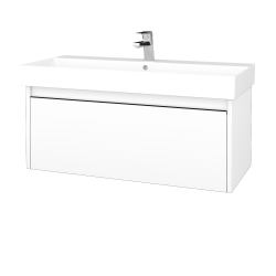 Dřevojas - Umyvadlová skříňka BONO SZZ 100 (umyvadlo Glance) - N01 Bílá lesk / Úchytka T33 - černá mat / N01 Bílá lesk (277680J)