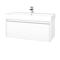 Dřevojas - Umyvadlová skříňka BONO SZZ 100 (umyvadlo Glance) - N01 Bílá lesk / Úchytka T34 / N01 Bílá lesk (277680K)