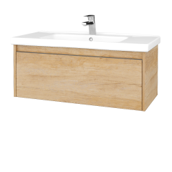 Dřevojas - Umyvadlová skříňka BONO SZZ 100 (umyvadlo Harmonia) - D15 Nebraska / Úchytka T34 - nerez / D15 Nebraska (204174K)