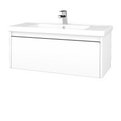 Dřevojas - Umyvadlová skříňka BONO SZZ 100 (umyvadlo Harmonia) - N01 Bílá lesk / Úchytka T33 - černá mat / N01 Bílá lesk (204211J)