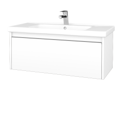 Dřevojas - Umyvadlová skříňka BONO SZZ 100 (umyvadlo Harmonia) - N01 Bílá lesk / Úchytka T34 - nerez / N01 Bílá lesk (204211K)