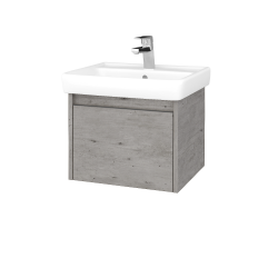 Dřevojas - Umyvadlová skříňka BONO SZZ 55 (umyvadlo Q) - D01 Beton / Úchytka T34 / D01 Beton (348205K)