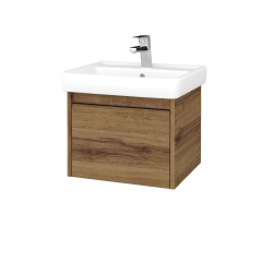 Dřevojas - Umyvadlová skříňka BONO SZZ 55 (umyvadlo Q) - D27 Cognac / Úchytka T33 - černá mat / D27 Cognac (448585J)