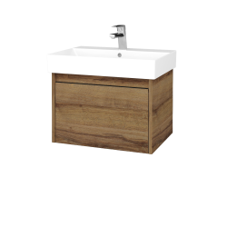 Dřevojas - Umyvadlová skříňka BONO SZZ 60 (umyvadlo Glance) - D27 Cognac / Úchytka T33 / D27 Cognac (449148J)