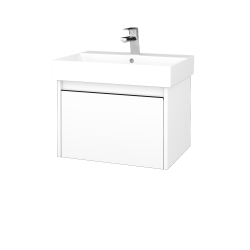 Dřevojas - Umyvadlová skříňka BONO SZZ 60 (umyvadlo Glance) - N01 Bílá lesk / Úchytka T33 - černá mat / N01 Bílá lesk (277413J)