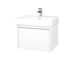 Dřevojas - Umyvadlová skříňka BONO SZZ 60 (umyvadlo Glance) - N01 Bílá lesk / Úchytka T34 - nerez / N01 Bílá lesk (277413K)